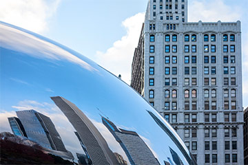 A view of the Chicago bean 
